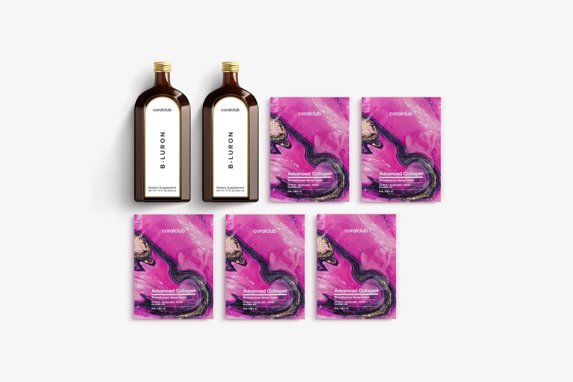 Би-Лурон + Advanced Collagen Biocellulose Facial Mask (5 саше)