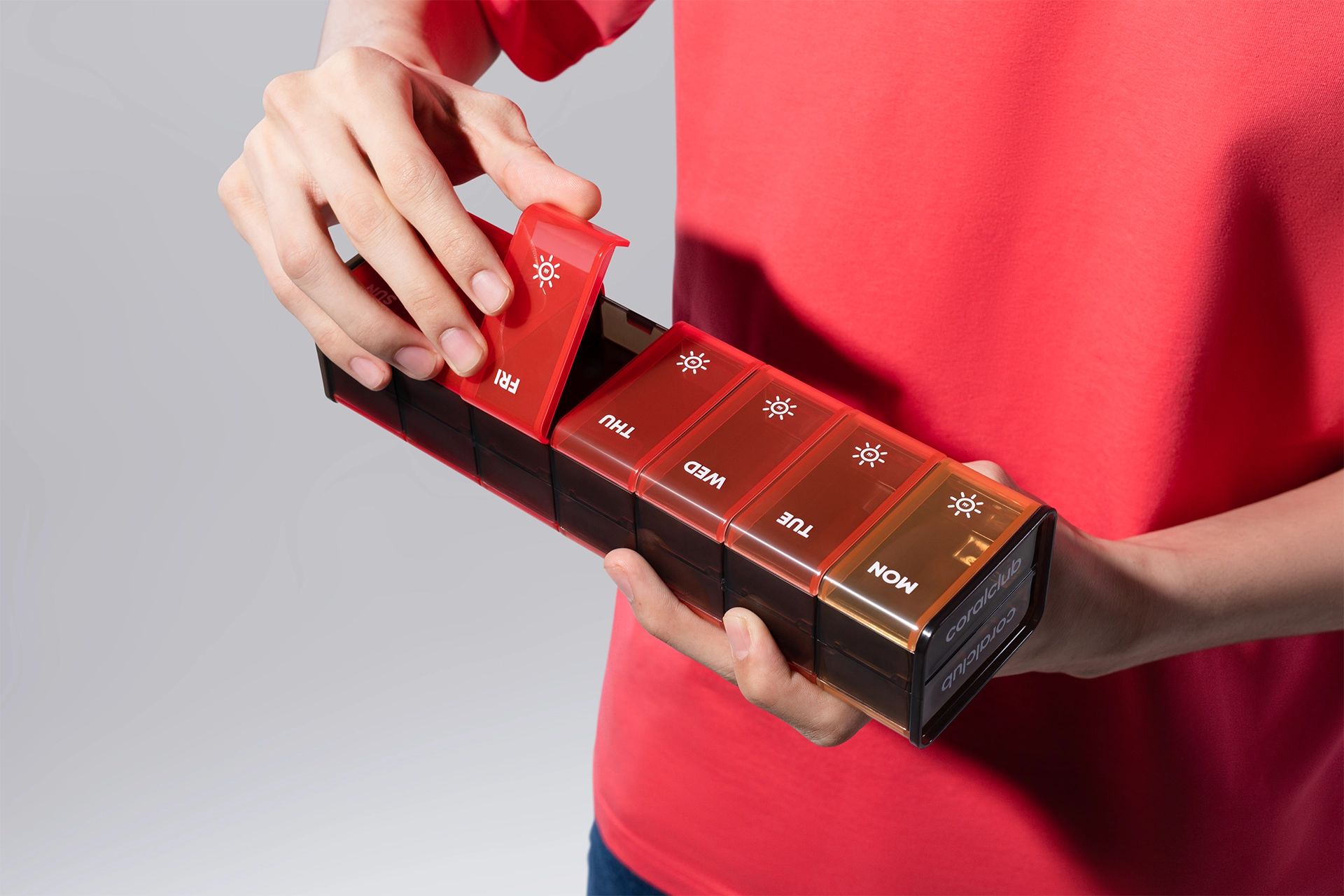 GoBox эки жактуу корпусу менен, кызыл