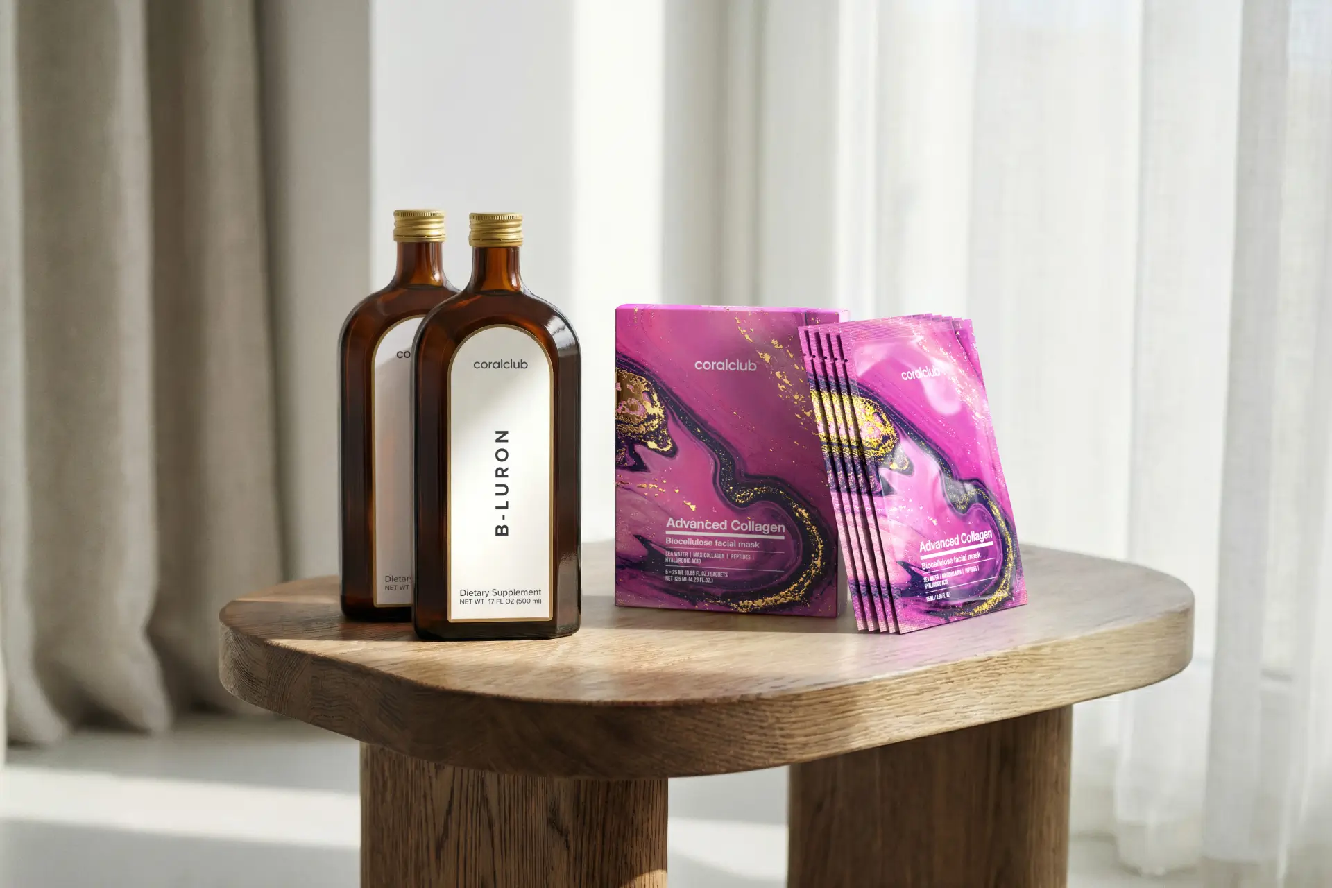 Би-Лурон + Advanced Collagen Biocellulose Facial Mask (5 саше)